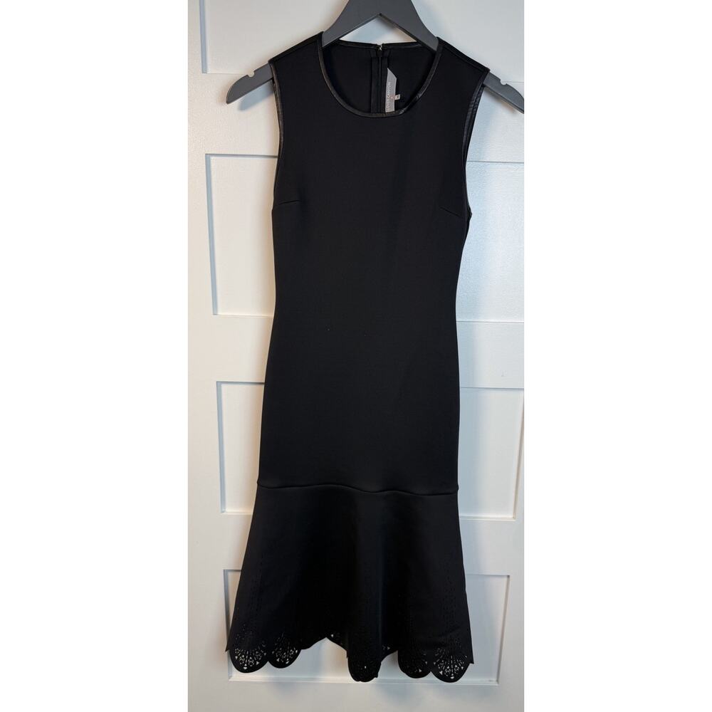 Clover Canyon Women’s Long Sleeveless Dress Black Size XS 40” Neoprene Laser Cut